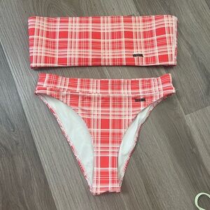 Triangl Swimwear Red Plaid Bikini